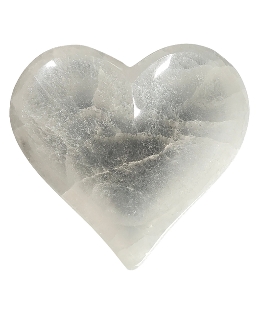 Selenite Heart Bowl 5"