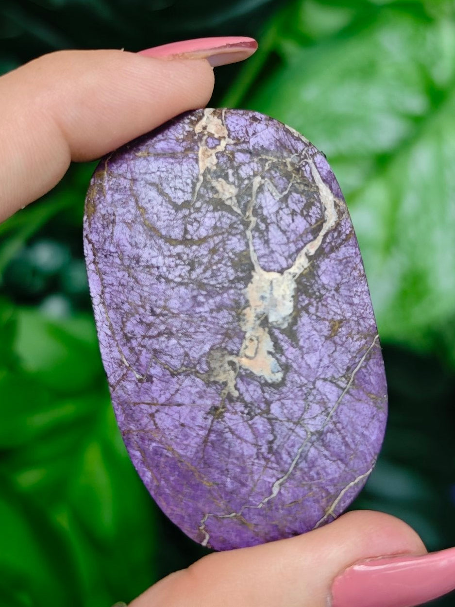 Purpurite Palm Stone