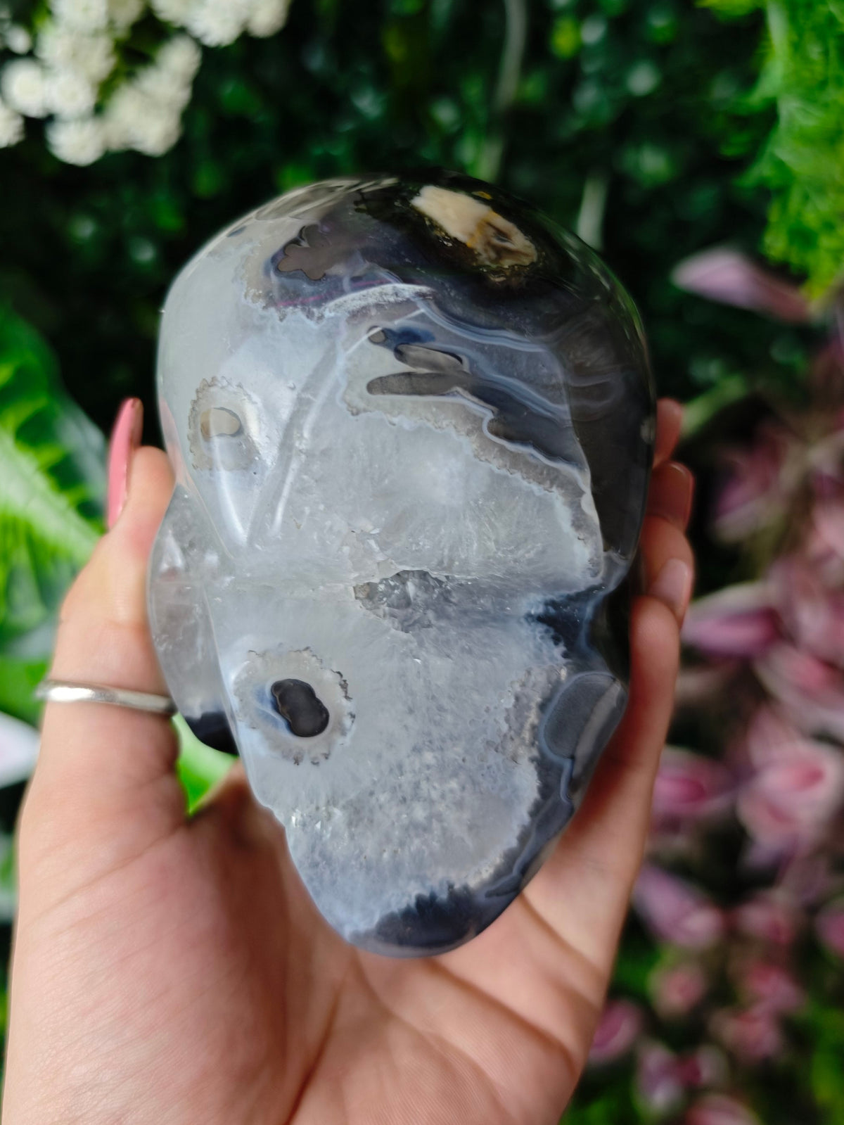 Volcano Agate Skull
