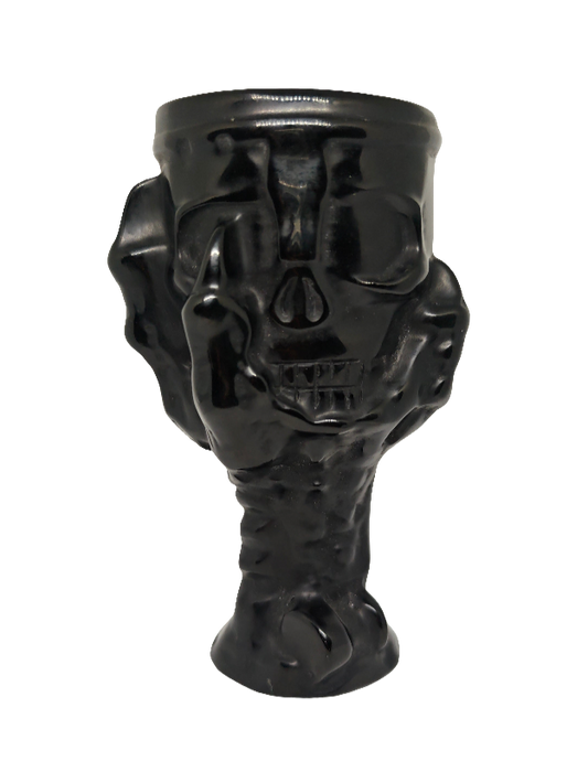 Obsidian Skull in Hand Goblet
