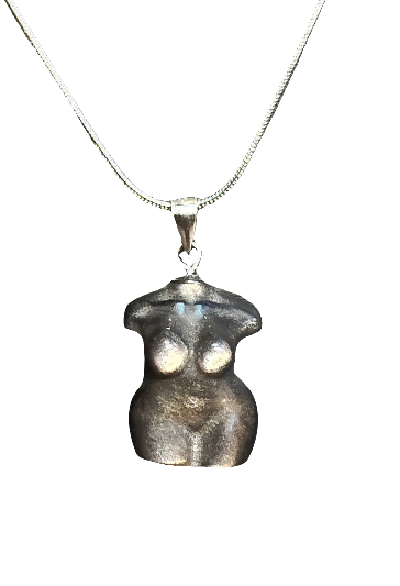 Silver Sheen Obsidian Goddess Body Necklace