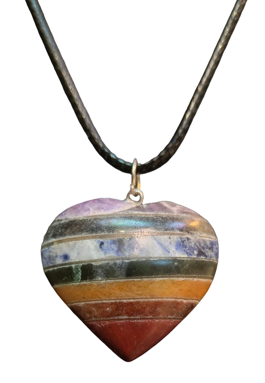 7 Chakra Heart Necklace
