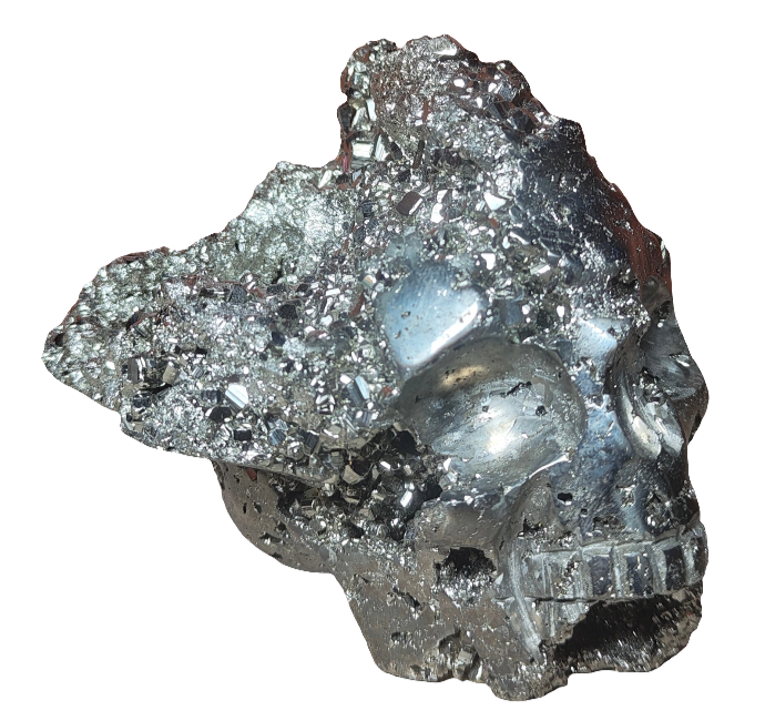 Pyrite Skull Carving