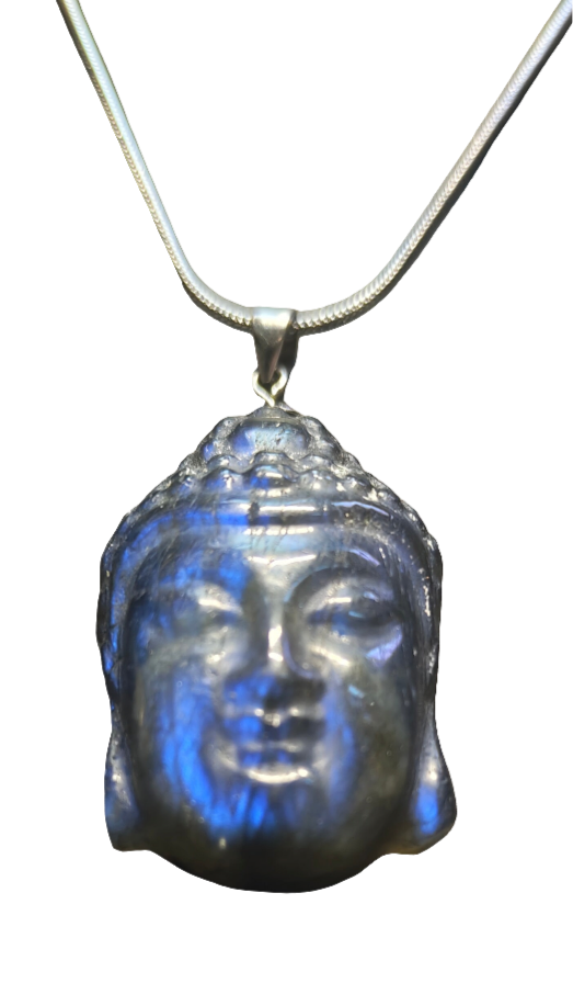 Labradorite Buddha Head Necklace