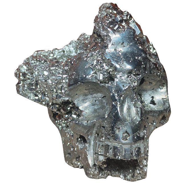 Pyrite Skull Carving