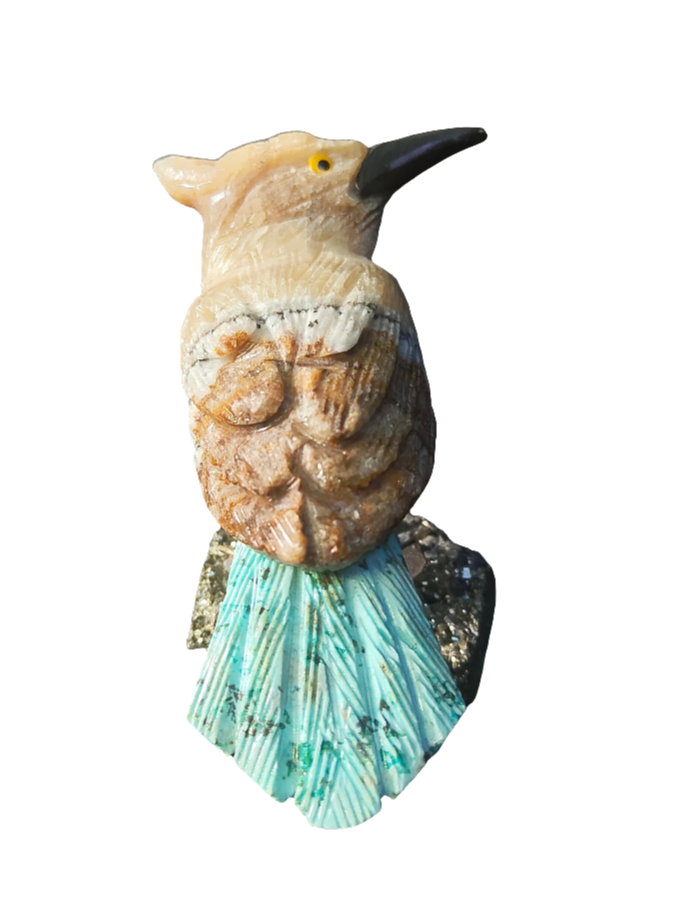 Bird Carving on Pyrite 3”