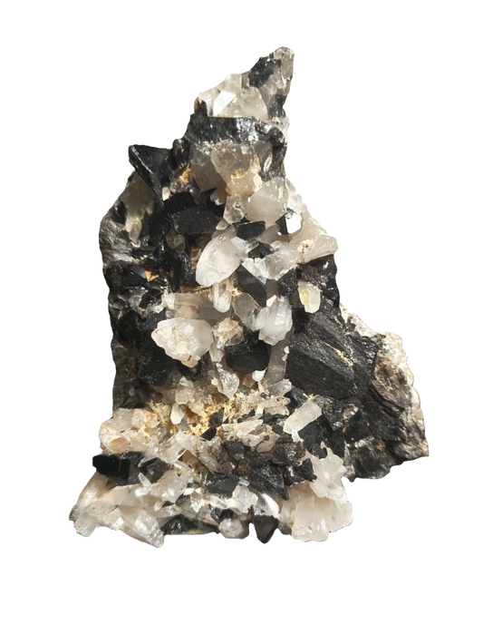 Clear Quartz and Black Tourmaline Specimen 4”