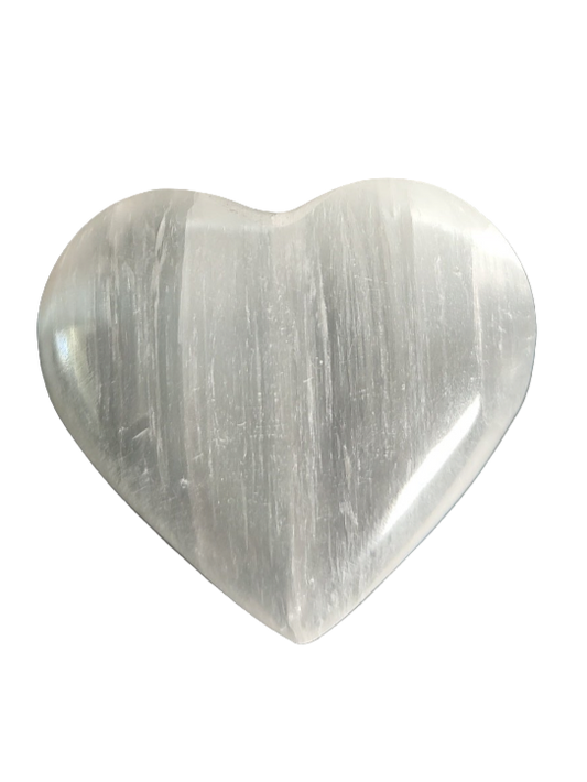 Selenite Puffy Heart