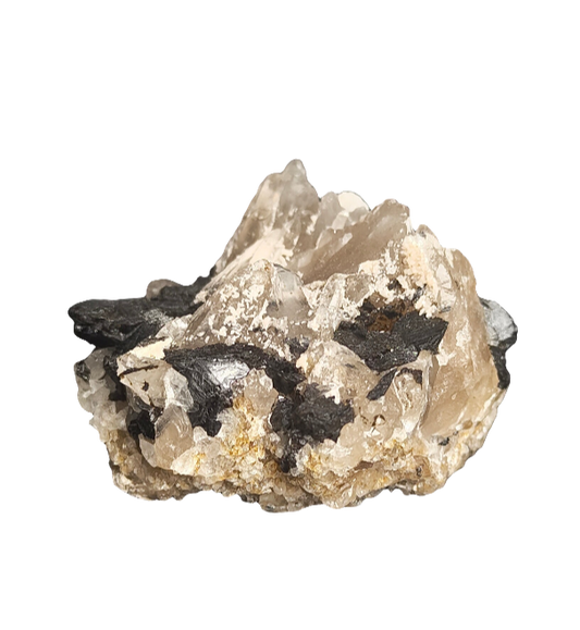 Clear Quartz and Black Tourmaline Specimen 3.5"
