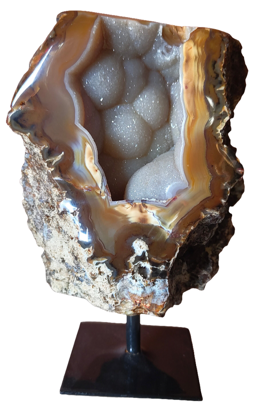 Agate Geode on Stand 5.5"