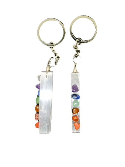 7 Chakra Selenite Keychain