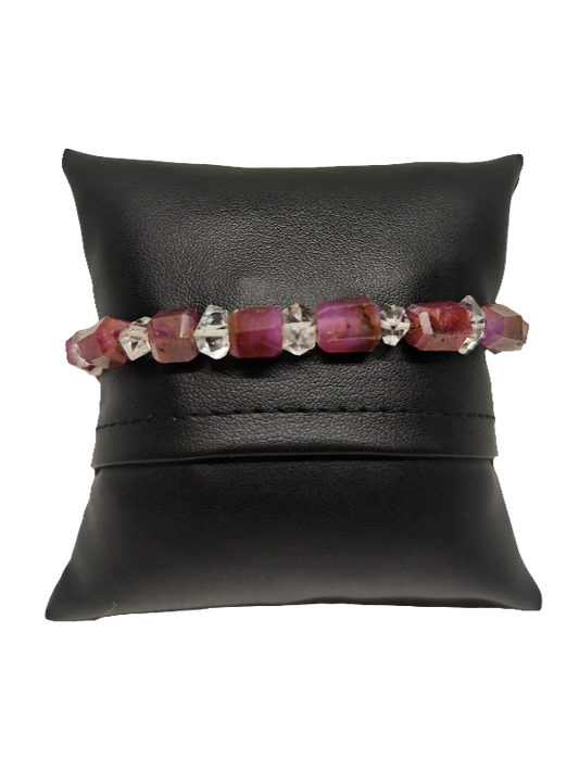 Ruby & Herkimer Diamond Bracelet