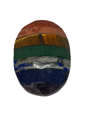 7 Chakra Palm Stone 2.5"