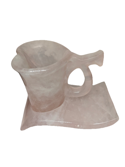 Rose Quartz Heart Mug and Carved Plate