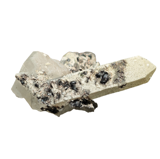 Galena on Clear Quartz Cluster 3"