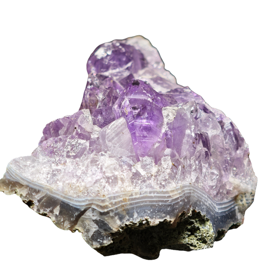 Amethyst & Blue Lace Agate Cluster 5"