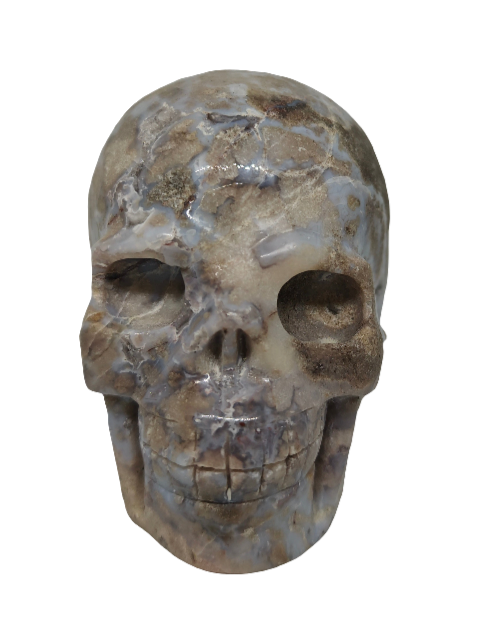 Purple Agate Skull & Chalcedony 4.5"