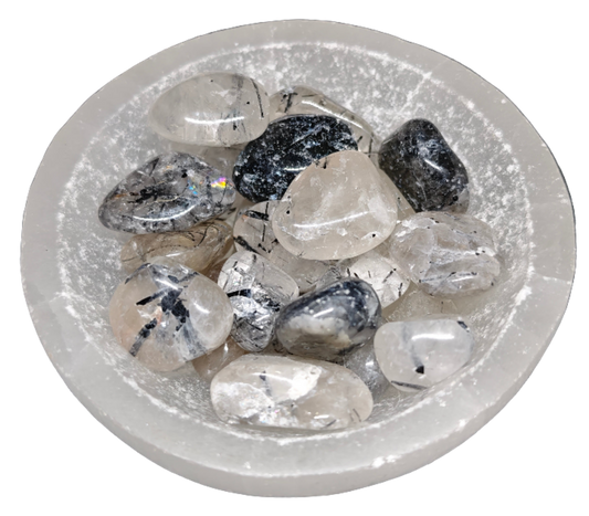 Black Rutile Quartz Tumble Stone