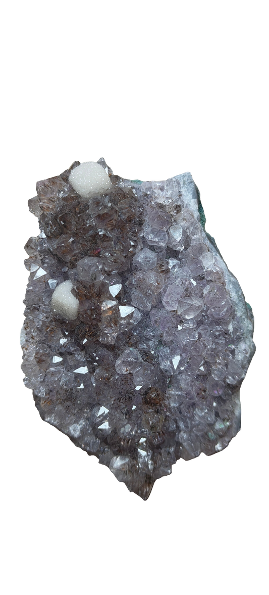 Amethyst with Calcite and Goethite 4.5"