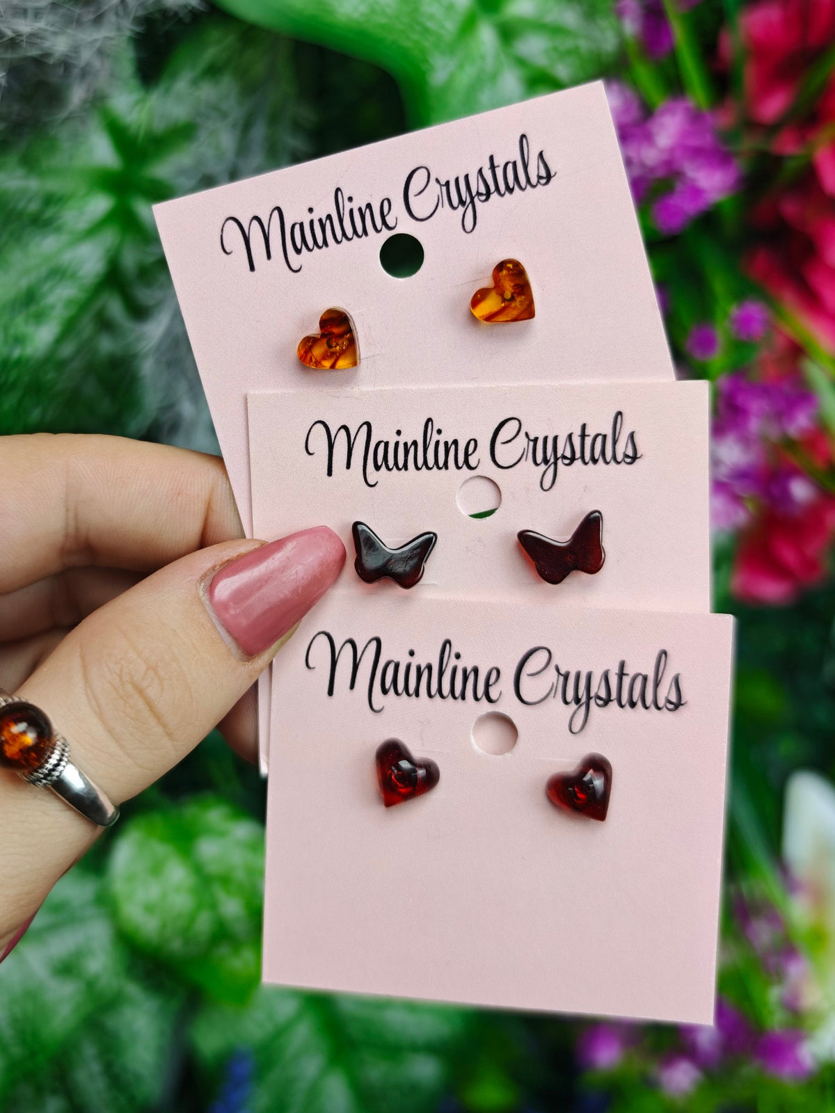 Baltic Amber Carving Sterling Silver Earrings