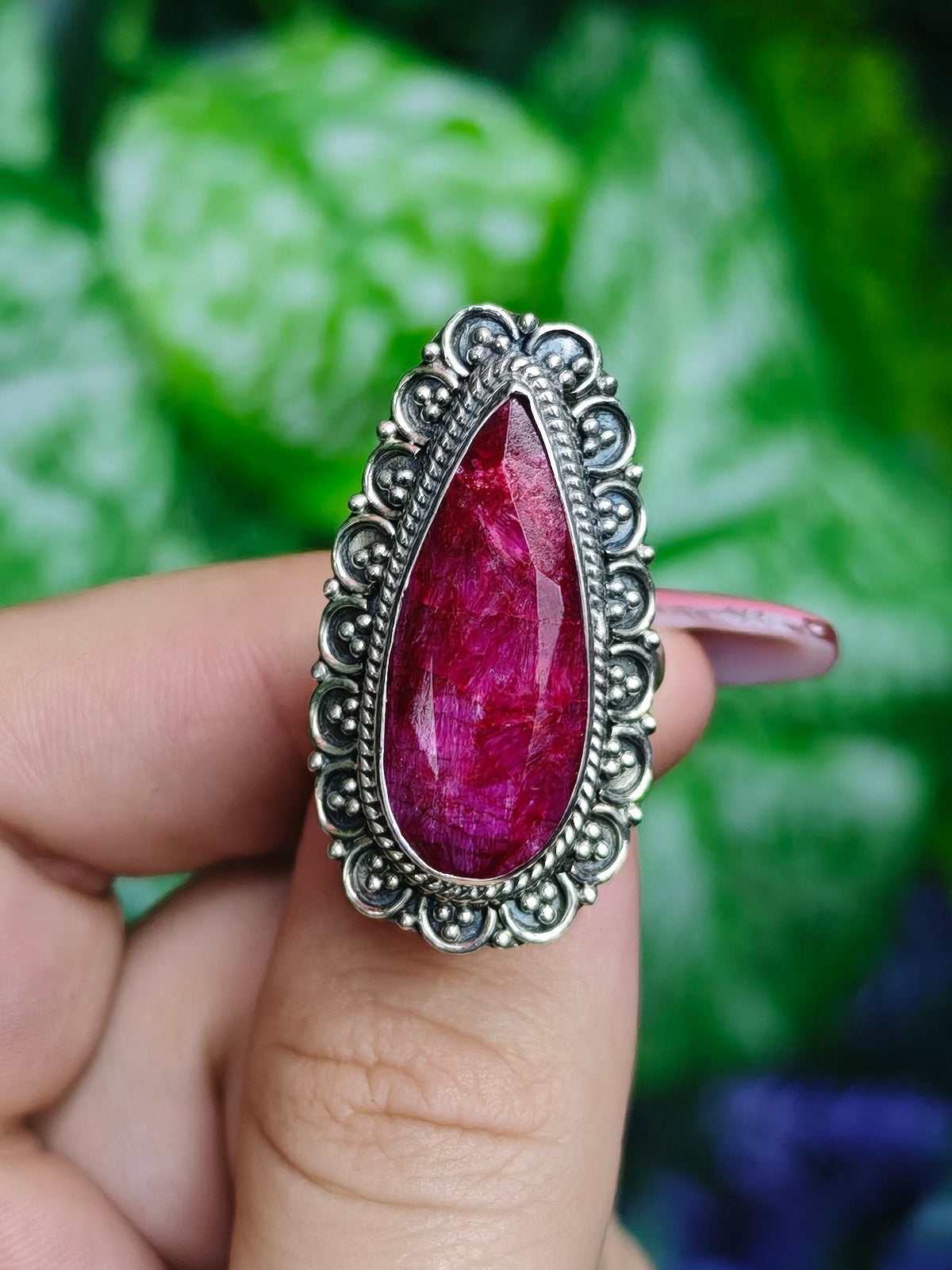 Ruby Ring Size 6.5 Sterling Silver