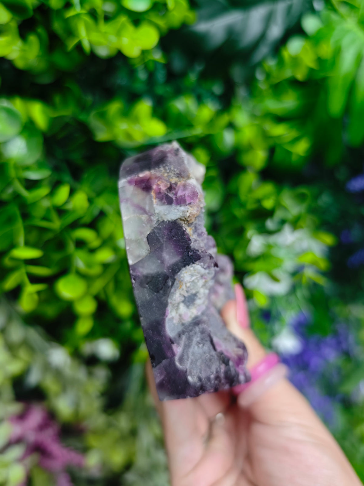 Fluorite Heart Half Raw Half Polished