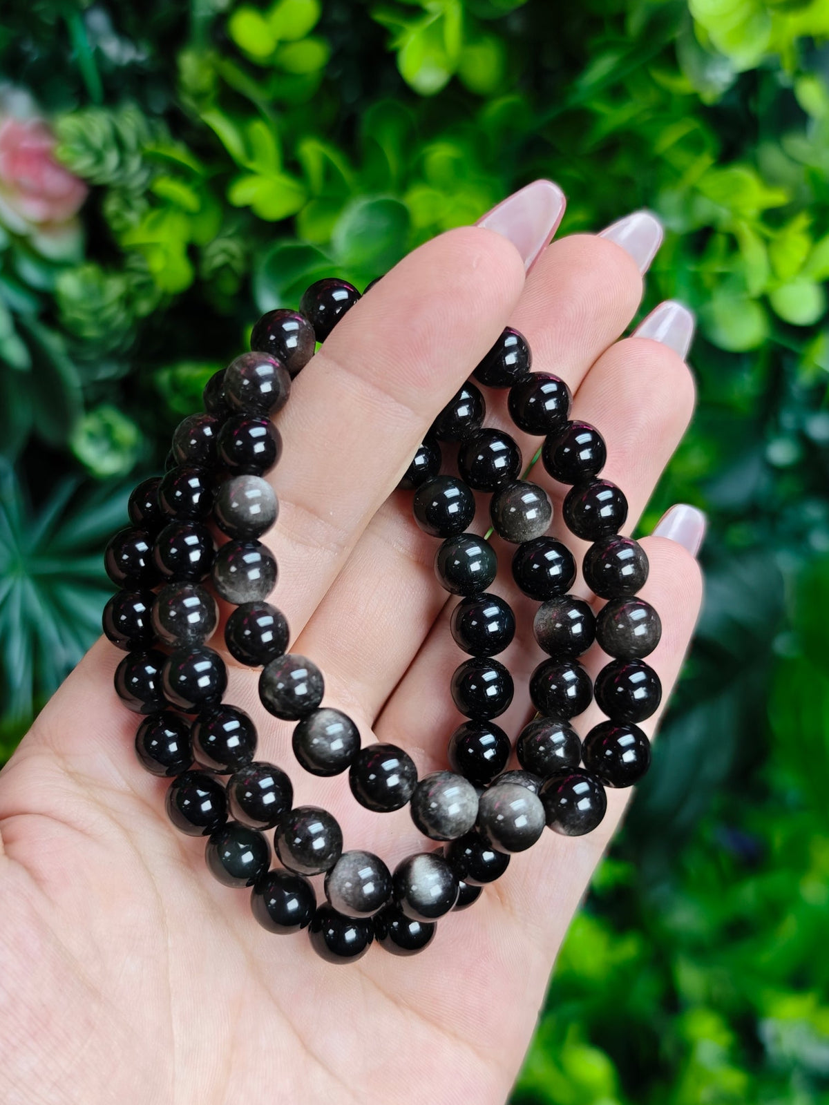 Silver Obsidian Bracelet