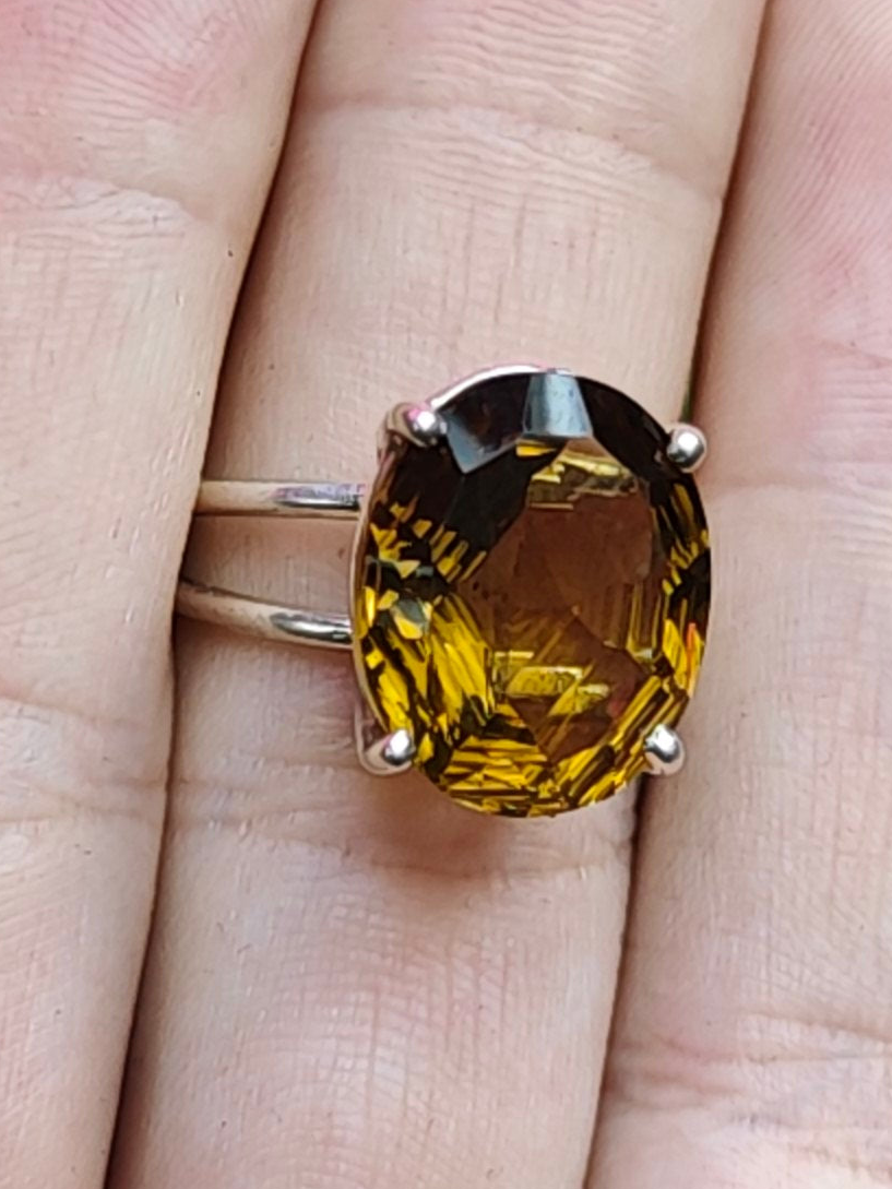 Citrine Ring Size 7 Sterling Silver