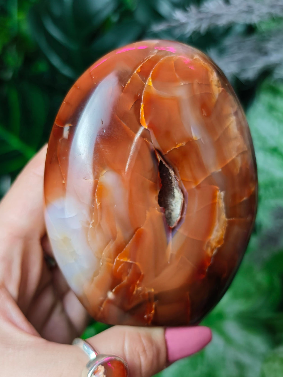 Carnelian Freeform with Druzy Cave