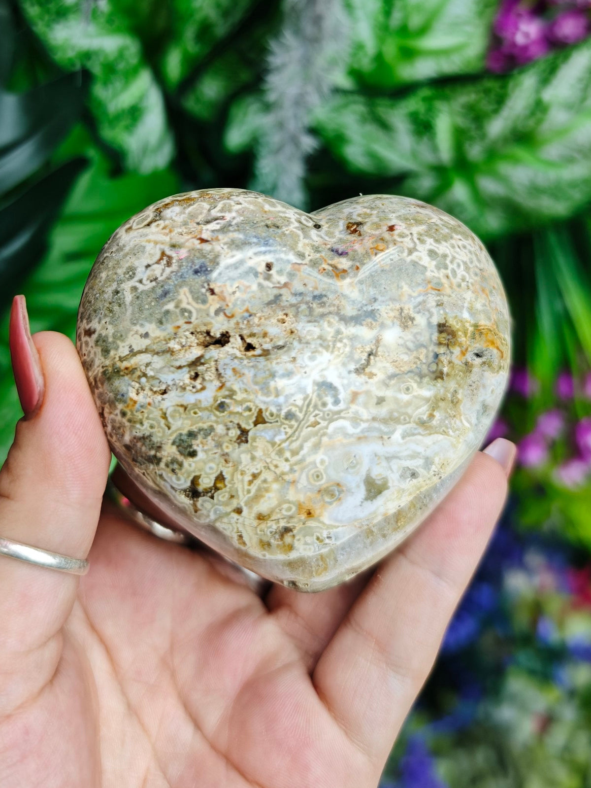 Ocean Jasper Puffy Hearts