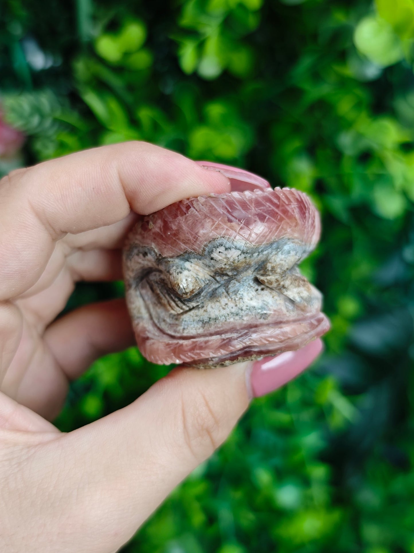 Rhodochrosite Lizard Carving