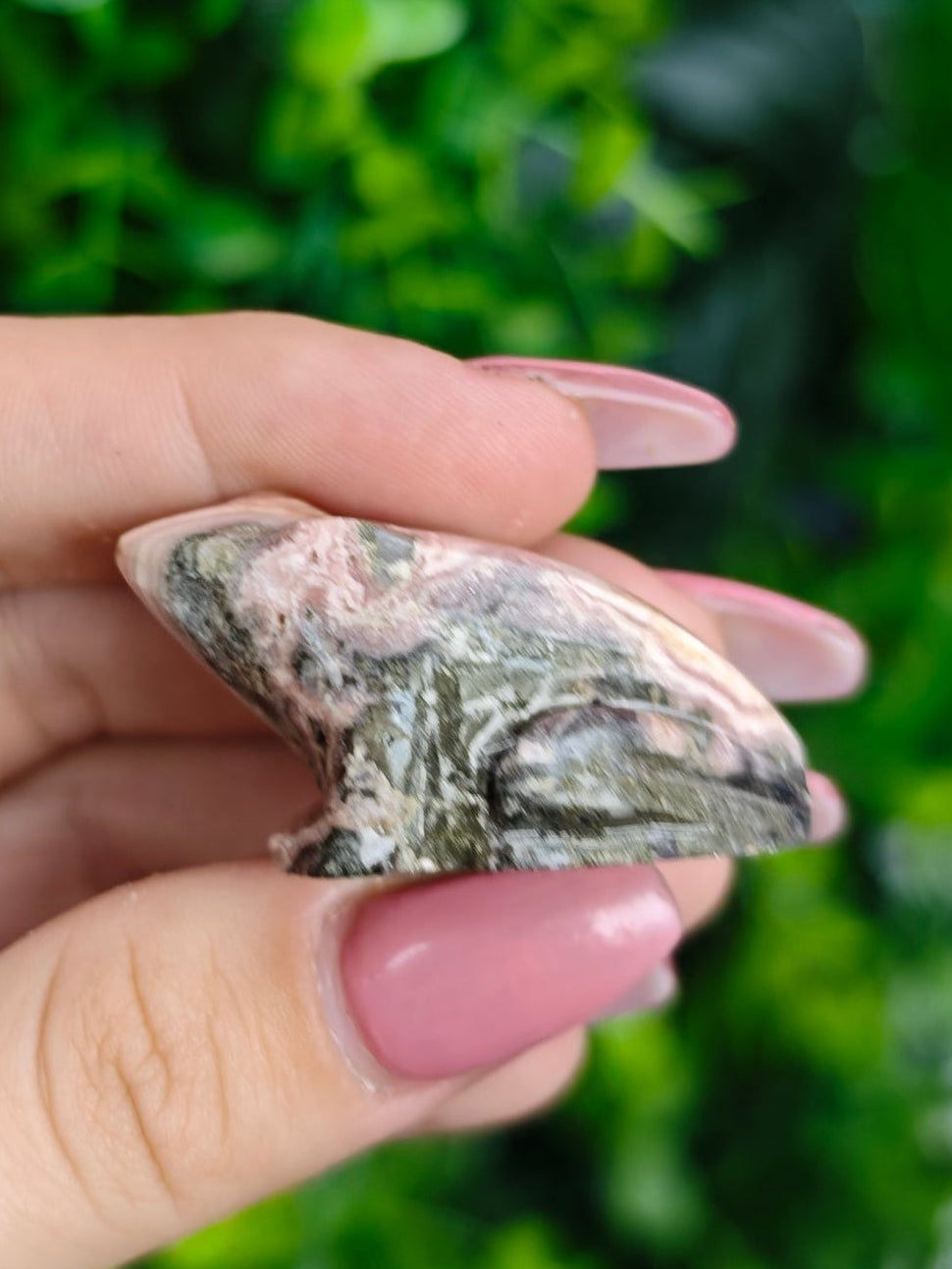 Rhodochrosite Frog Carving