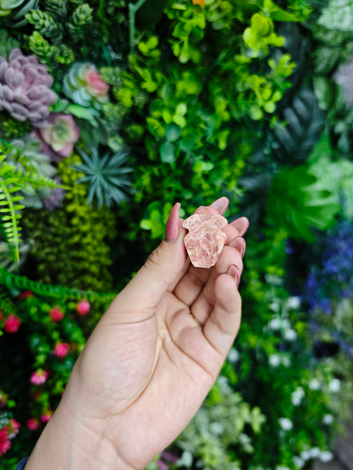 Rhodochrosite Frog Carving