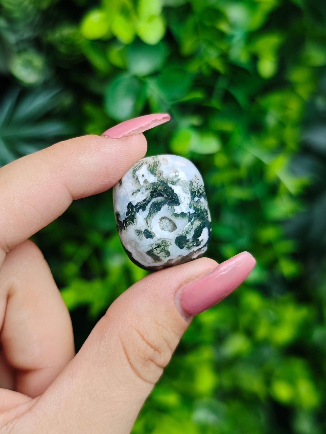 Moss Agate Tumbled Stone