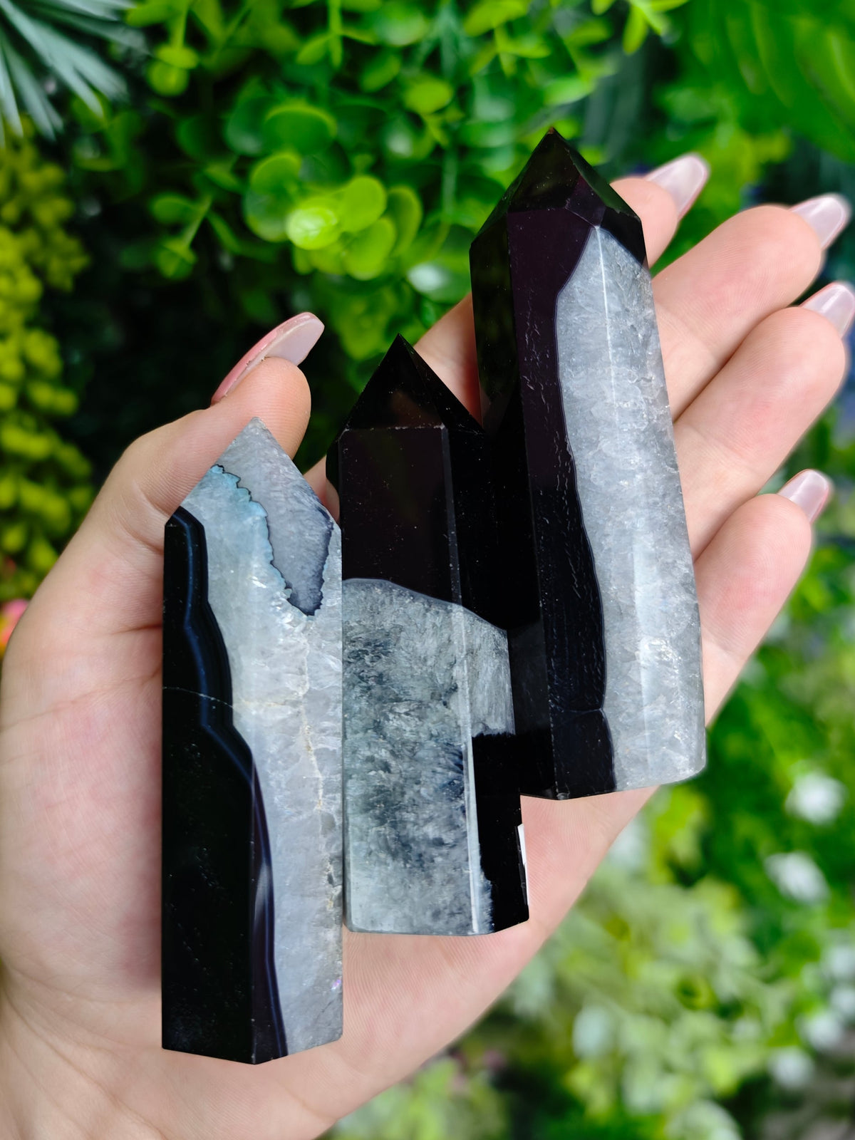 Black Banded Agate Towers