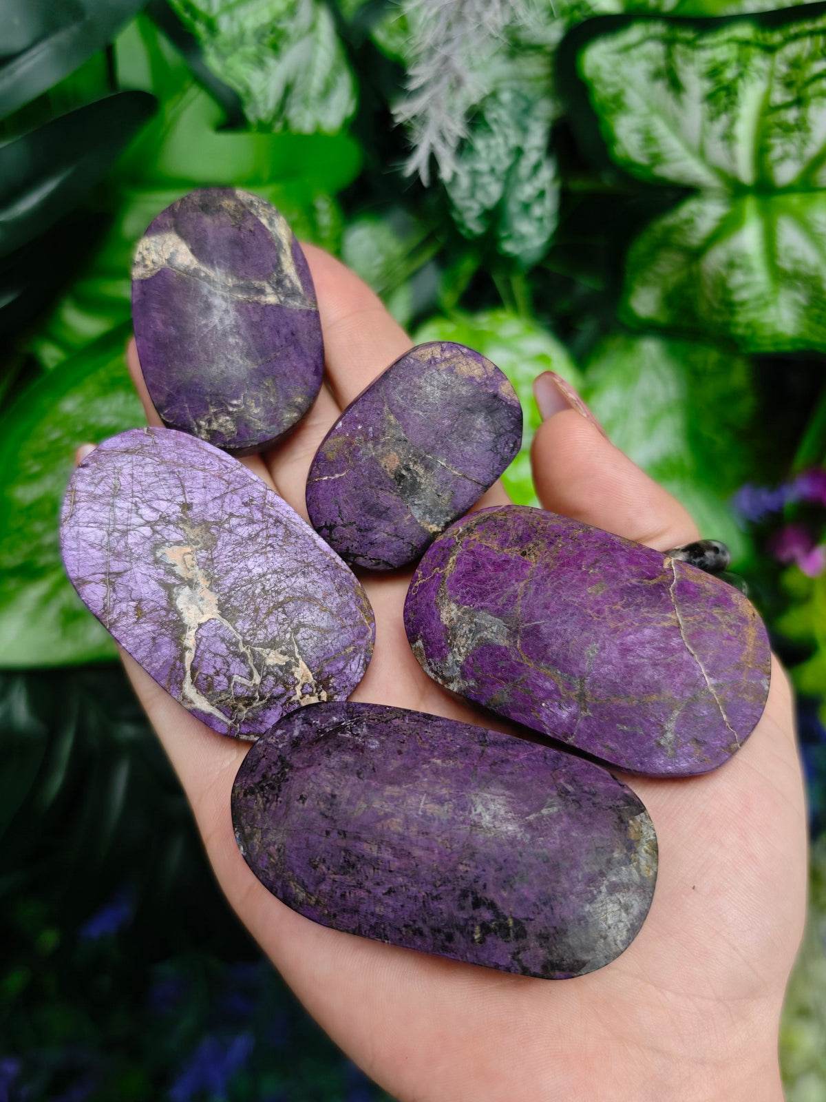 Purpurite Palm Stone