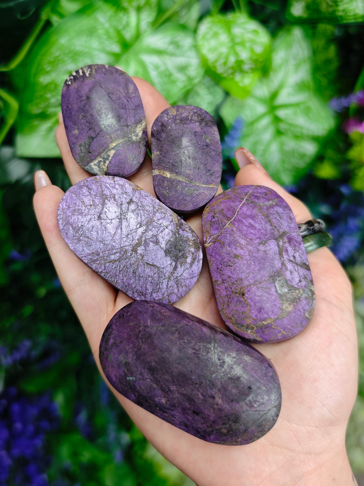 Purpurite Palm Stone