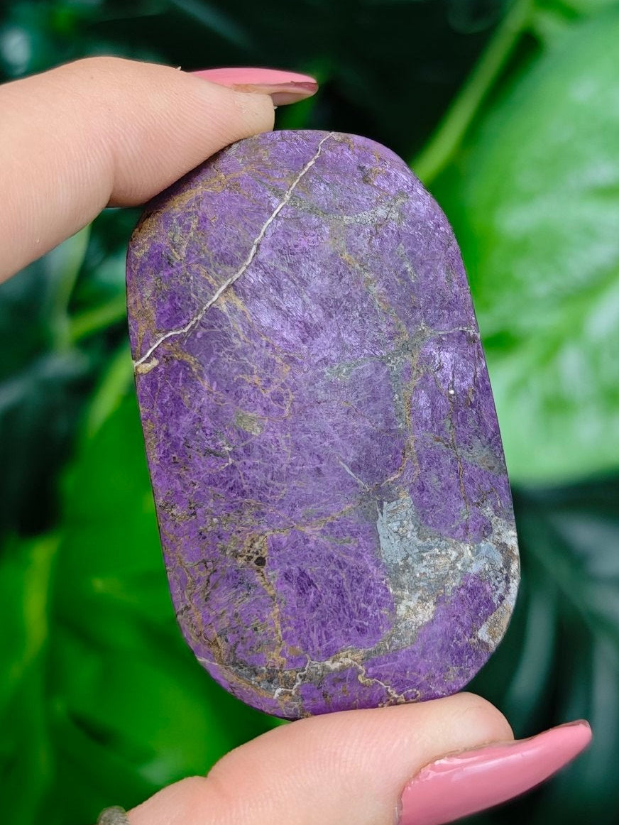 Purpurite Palm Stone