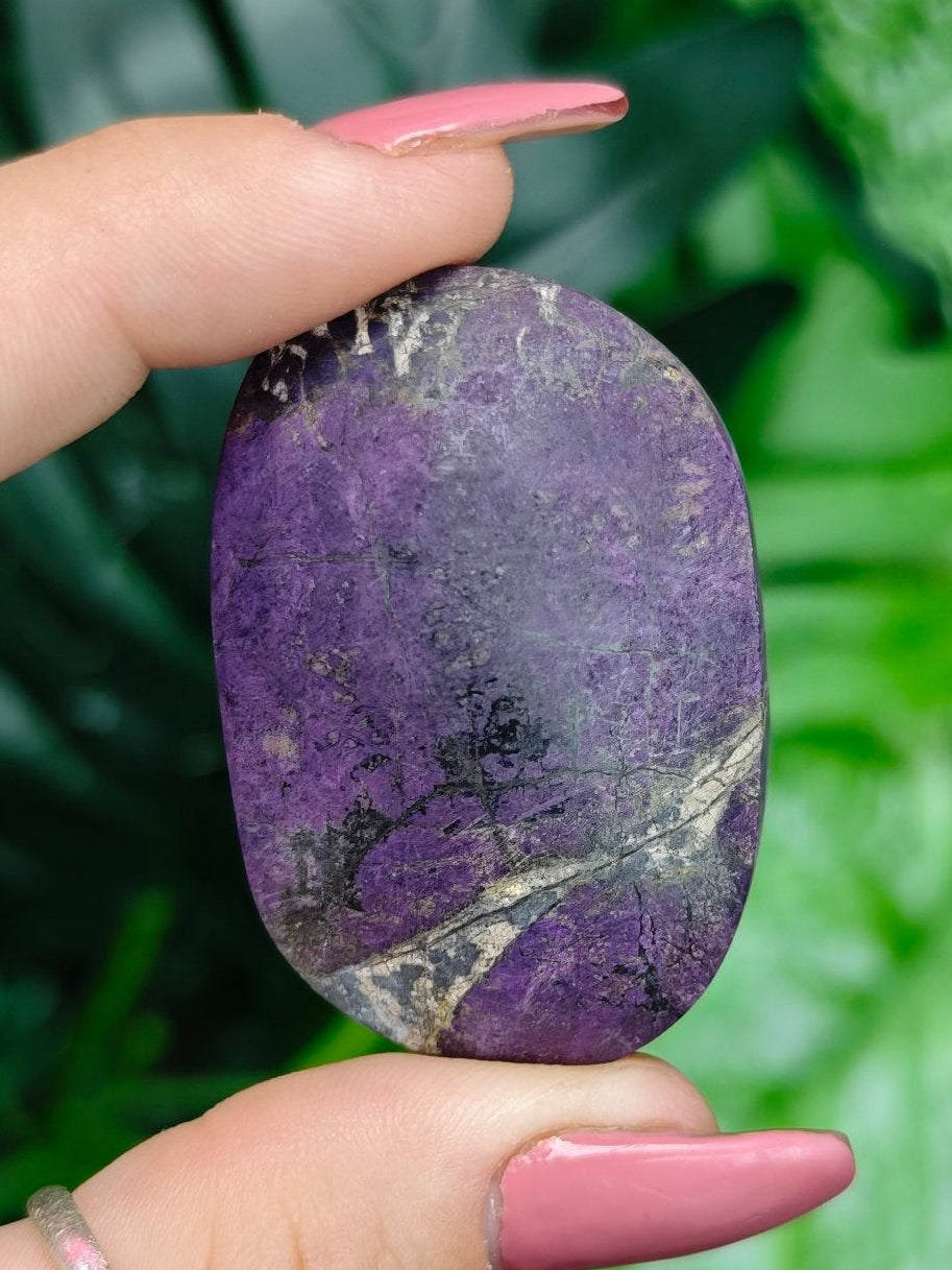 Purpurite Palm Stone