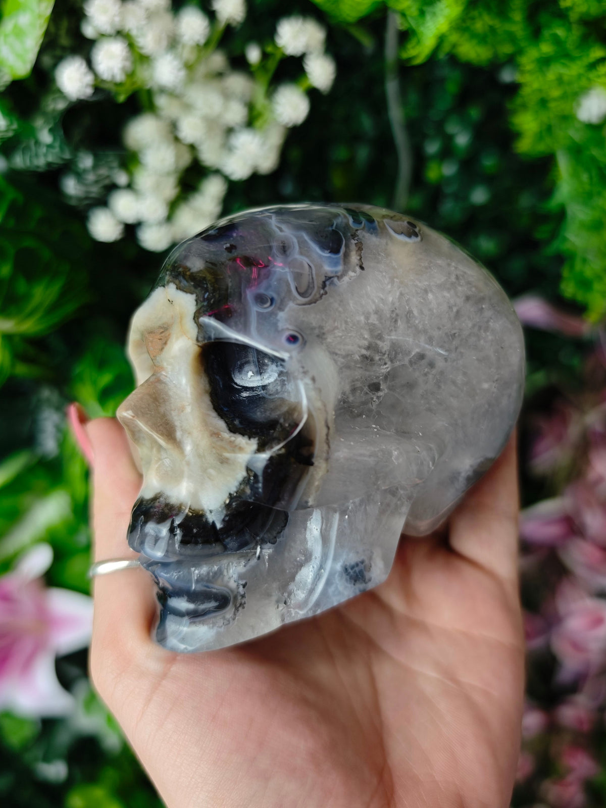 Volcano Agate Skull