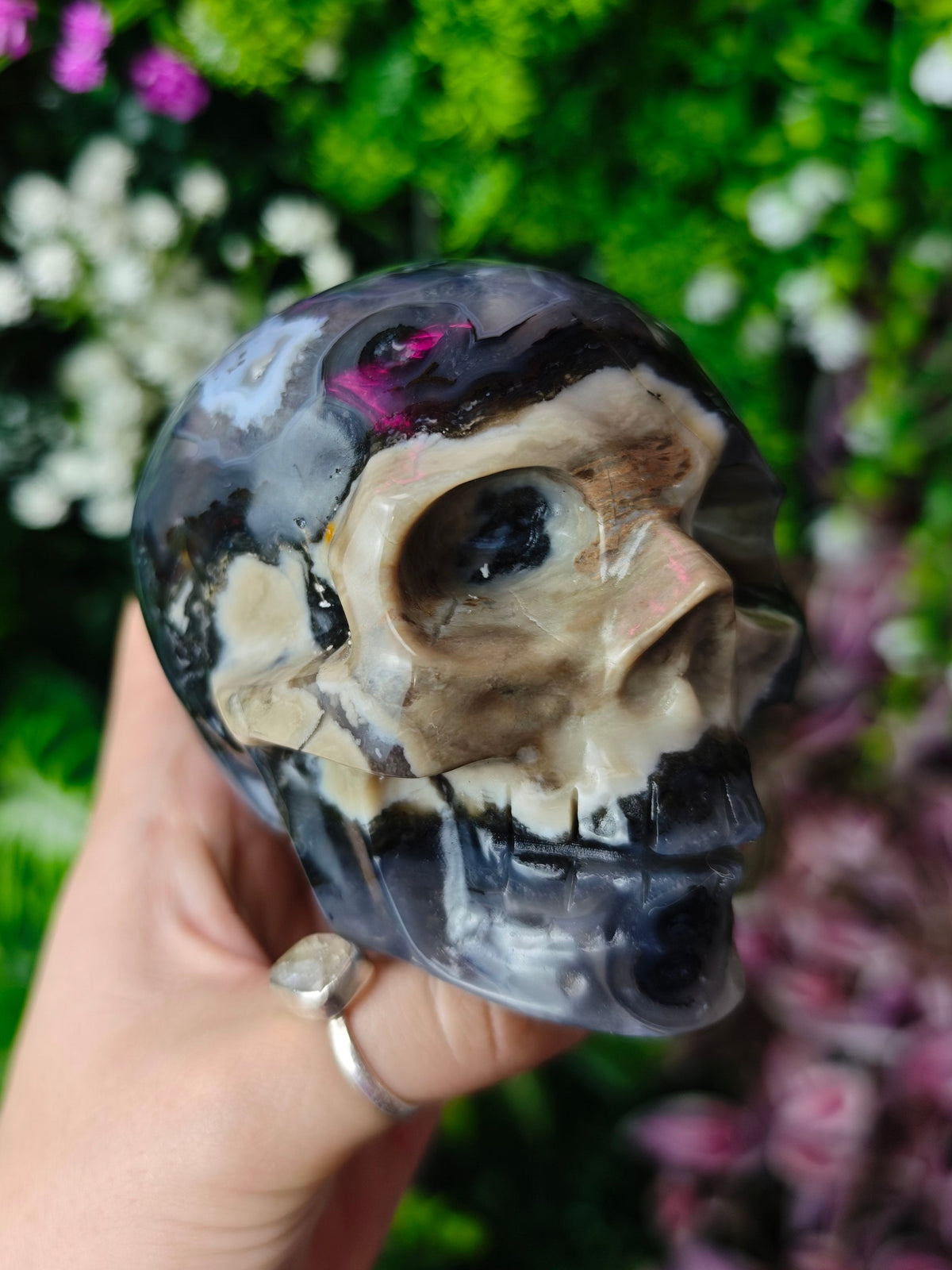 Volcano Agate Skull