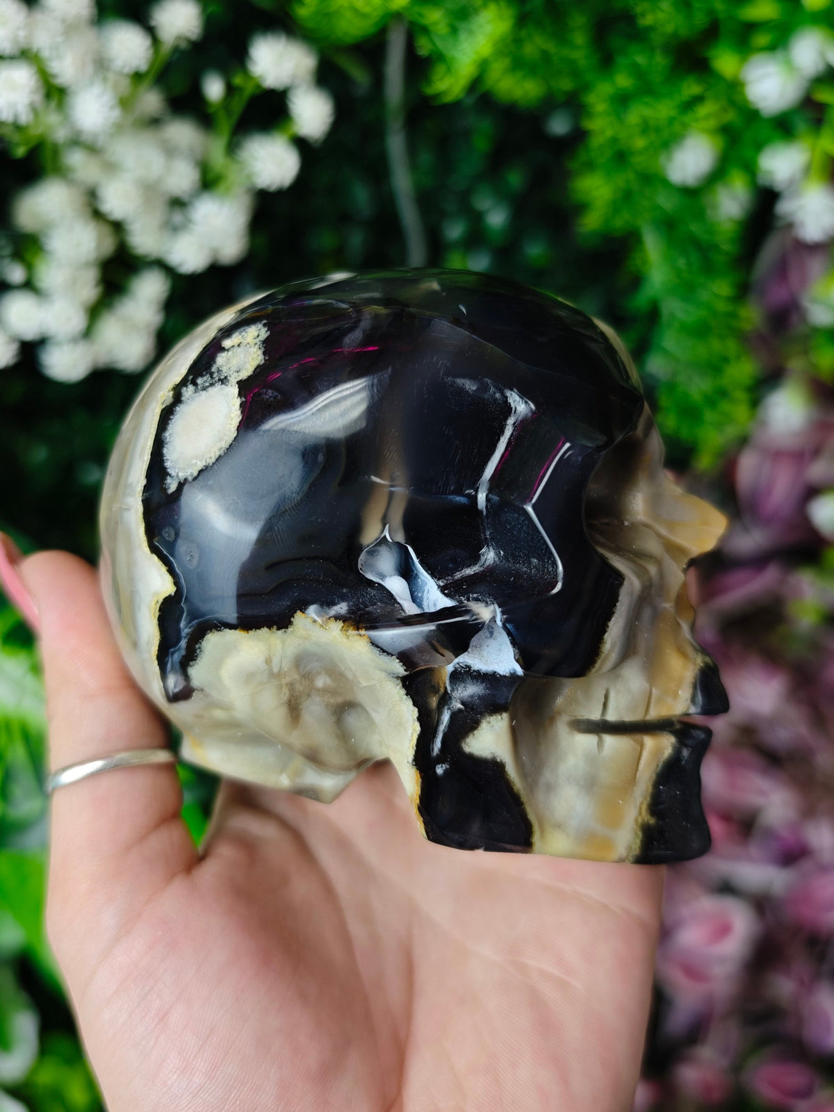 Volcano Agate Skull