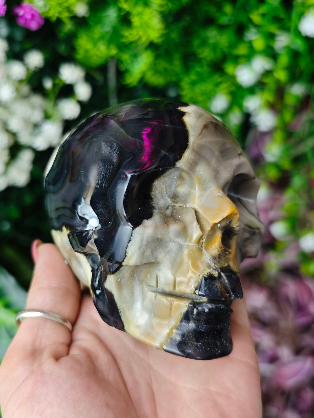 Volcano Agate Skull