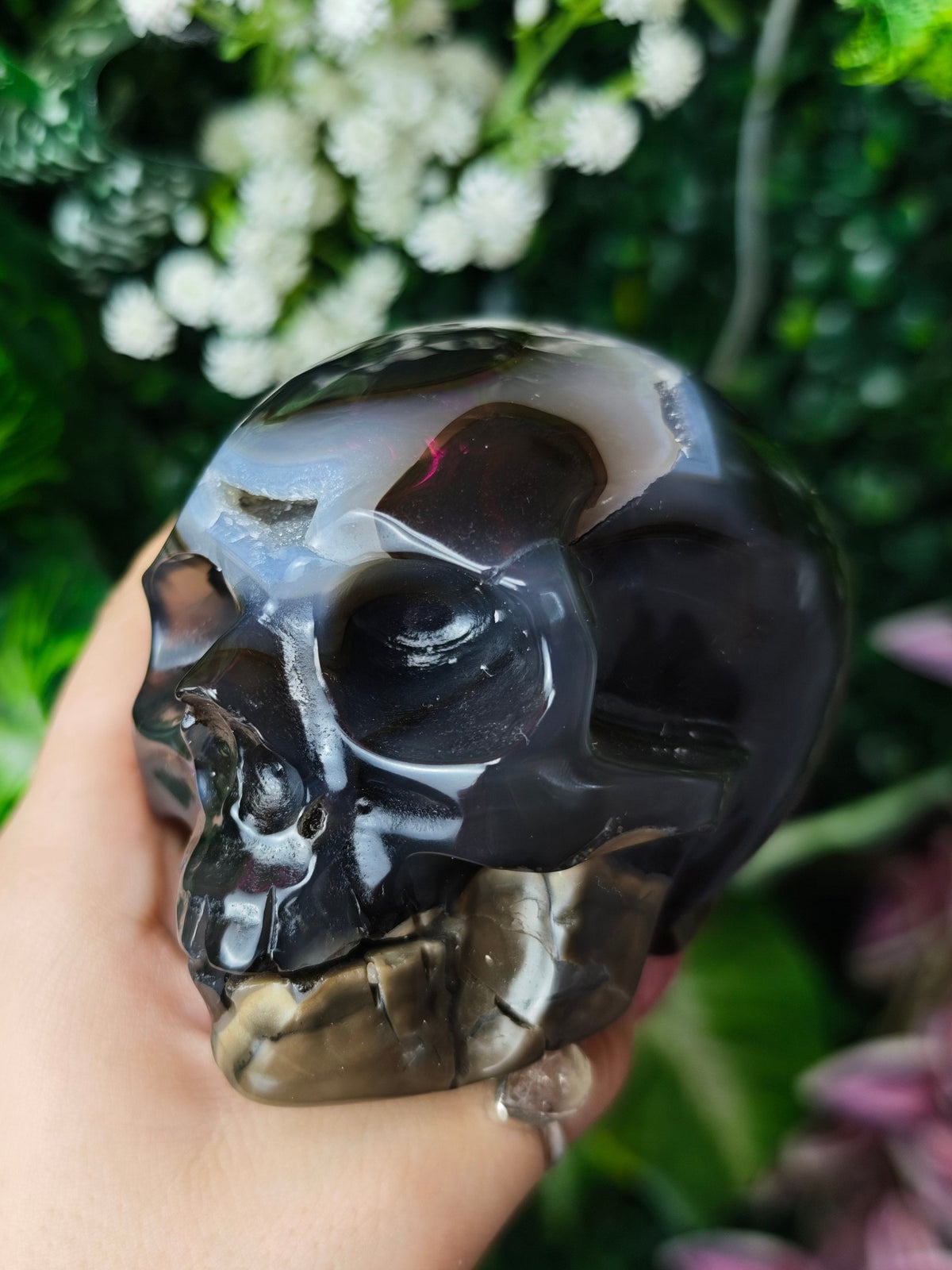Volcano Agate Skull