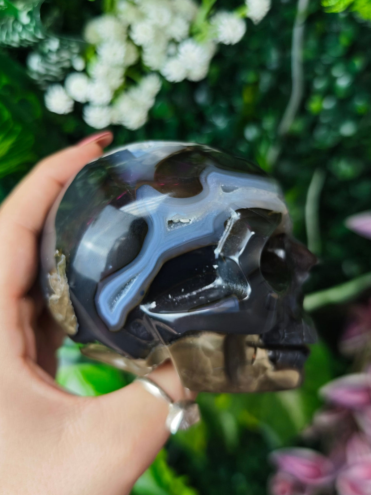 Volcano Agate Skull