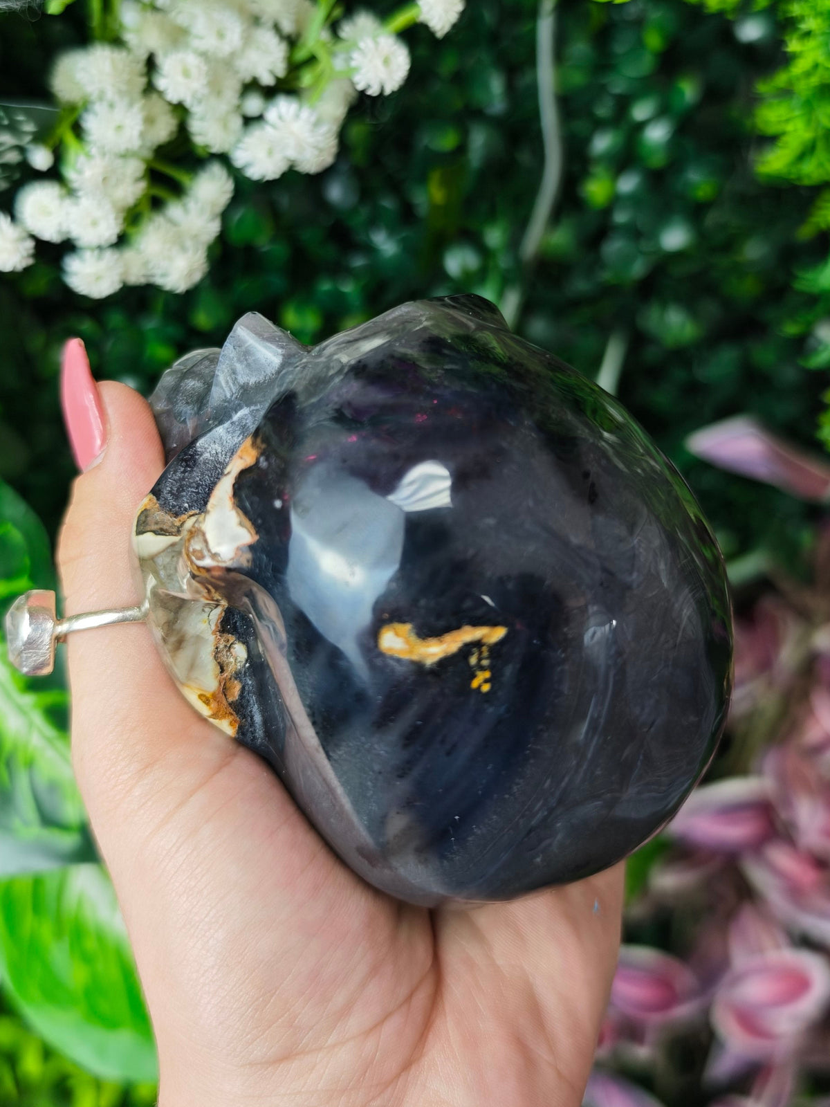 Volcano Agate Skull