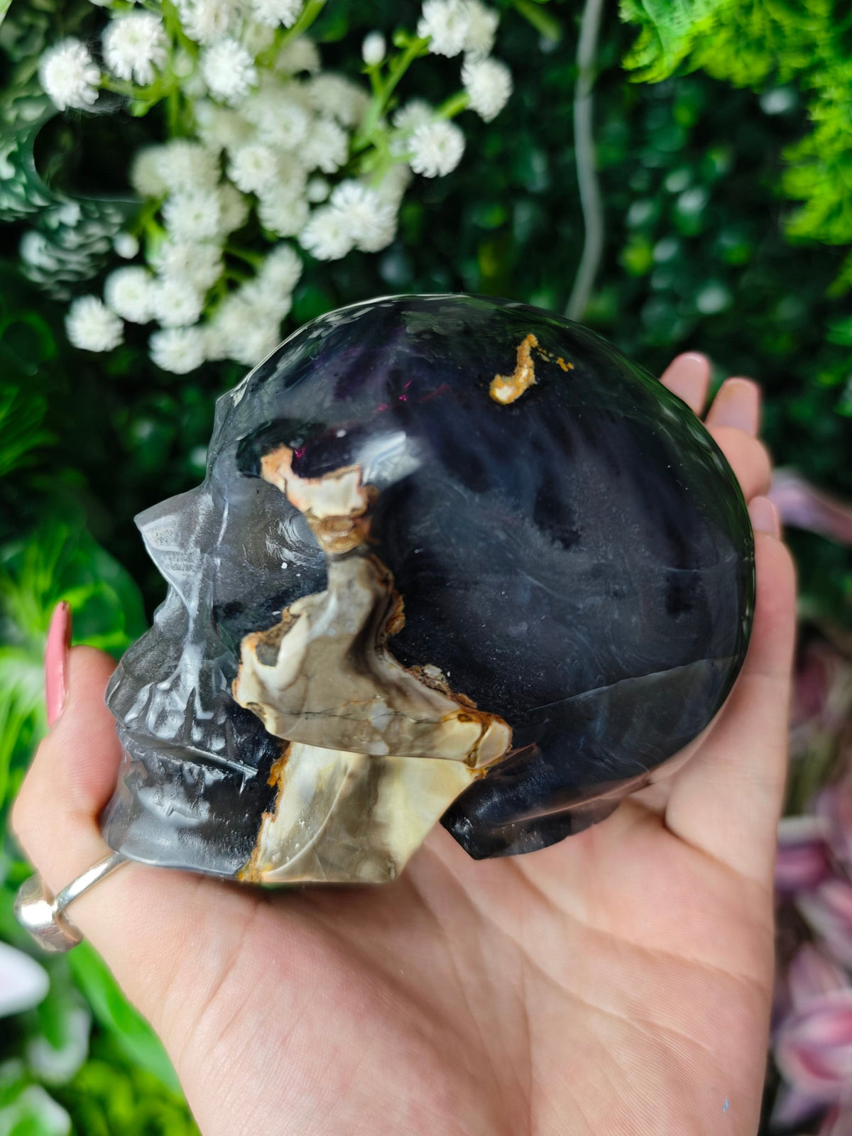 Volcano Agate Skull