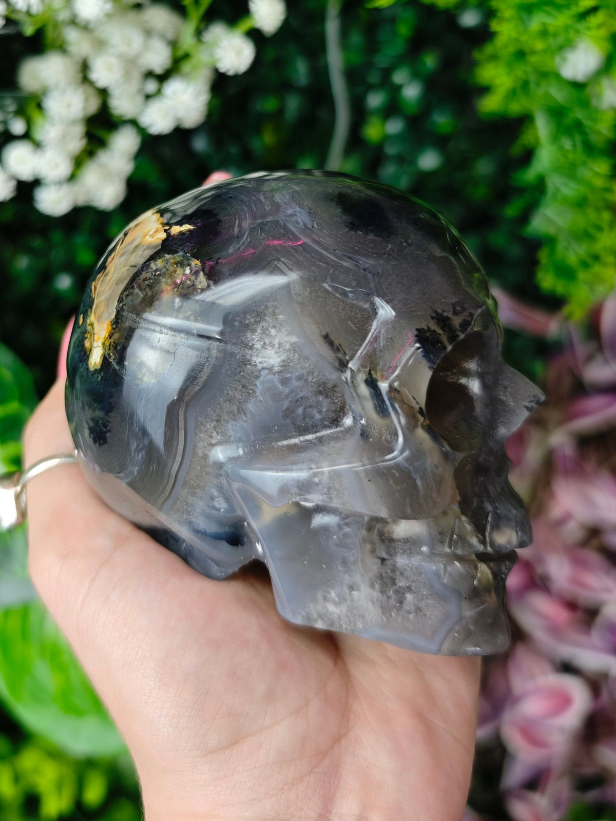 Volcano Agate Skull