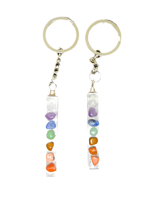 7 Chakra Selenite Keychain