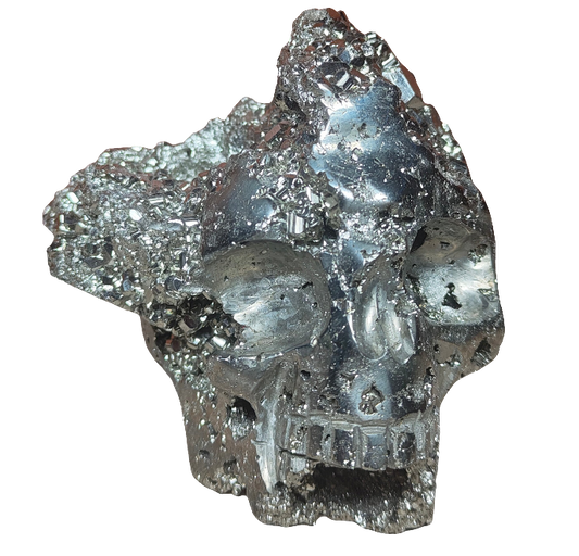 Pyrite Skull Carving